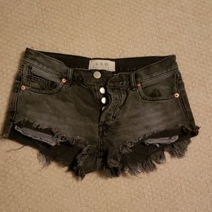 We the Free Black Denim Cut off shorts